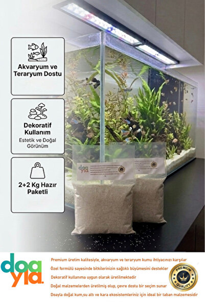 Doayla Akvaryum ve Teraryum Kum 2+2 Kg Hazır Paket
