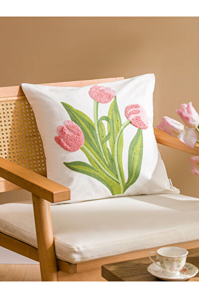 LC Waikiki غطاء وسادة LCW HOME من مجموعة Cc Collection بنقشة الزهور مقاس 45x4...