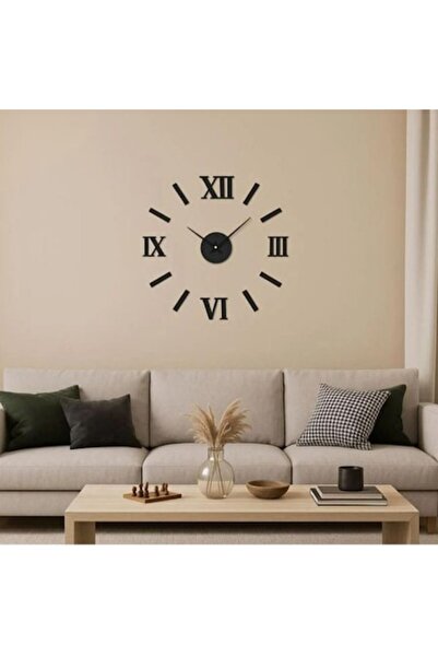 OEM DIY Ρολόι Τοίχου με Ρωμαϊκούς Αριθμούς, Μαύρο 60εκ.