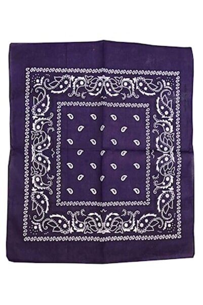 OEM Μπαντάνα με σχέδιο, Βαμβακερή, Μωβ, 54 x 54 εκ.