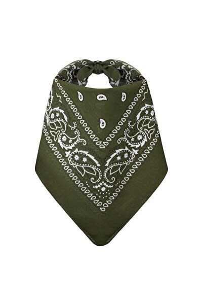 AAA Βαμβακερή Μπαντάνα Χακί Πέισλι 54x54εκ.