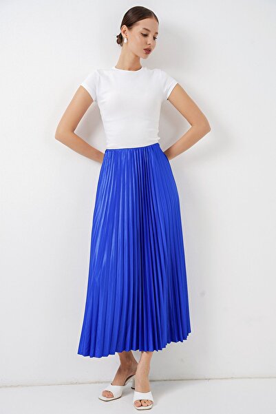 Hiccup Bdart Pleated High Waist Maxi Skirt