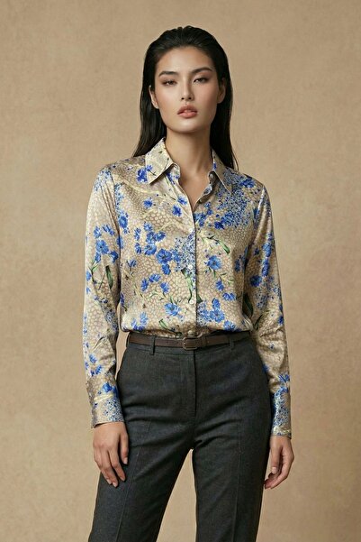 Hiccup MY FASHION Μακρυμάνικο πουκάμισο με κουμπιά και φλοράλ σχέδιο