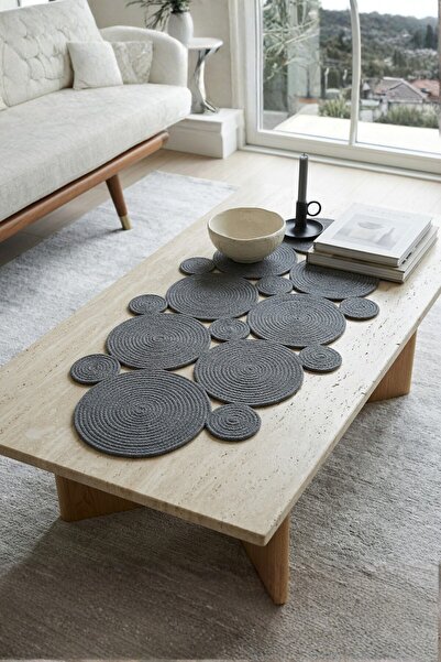 Homever Ordinal Grey Cotton Runner - Μοντέρνο Διακοσμητικό Κάλυμμα Τραπεζιού ...