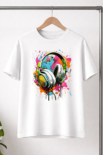 Arv T-shirt تي شيرت بتصميم سماعات الأذن الكبيرة والبسيطة