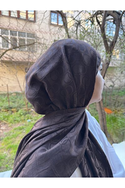 Hijab Cotton Soft Textured Loop Pattern Jacquard Shawl Bitter Coffee