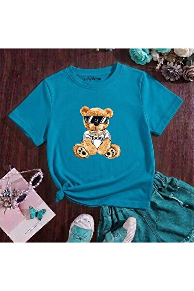 playwear Σήμερα Παιδικό unisex μπλουζάκι με στάμπα αρκουδάκι, 100% βαμβακερό,...