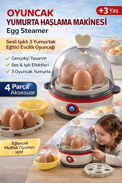 TRUST STORE Yumurta Haşlama Makinesi Egg Steamer Sesli Işıklı 3 Yumurtalı Eği...