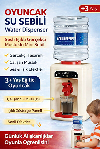 TRUST STORE Su Sebili Water Dispenser Sesli Işıklı Gerçekçi Musluklu Mini Sebil