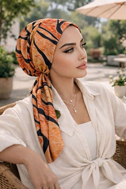 Aişe tesettür Μαύρο κασκόλ με σχέδιο Taba