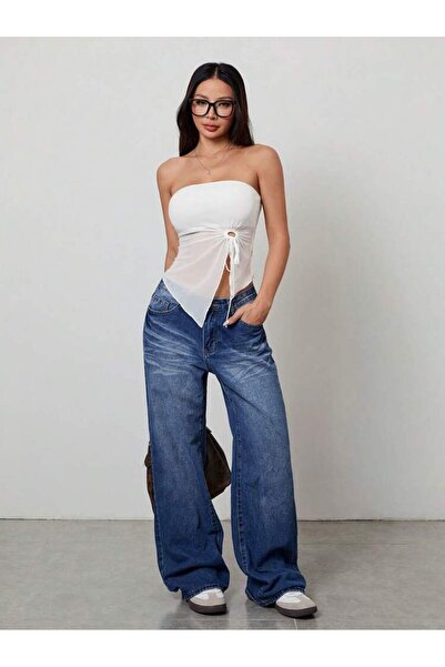 Les Séduisantes c.a. Μπλούζα στράπλες με τούλι στο μπροστινό μέρος