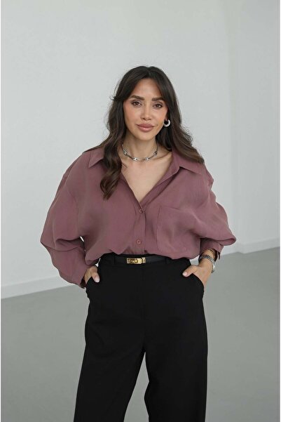 Havoş Πουκάμισο Oversize με ανοιχτούς ώμους σε χρώμα Dusty Rose