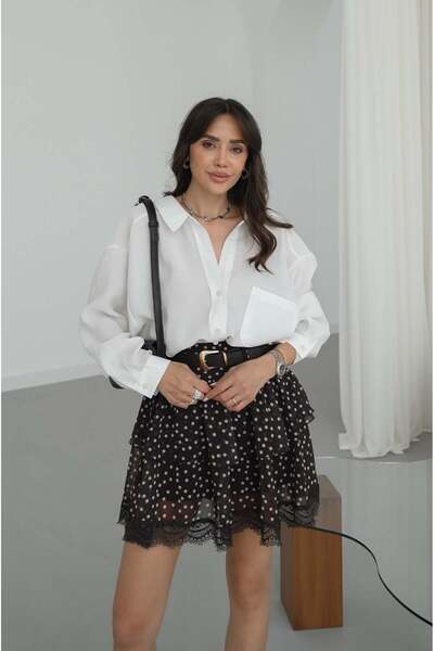 Havoş Λευκό πουκάμισο χωρίς ώμους σε μεγάλο μέγεθος