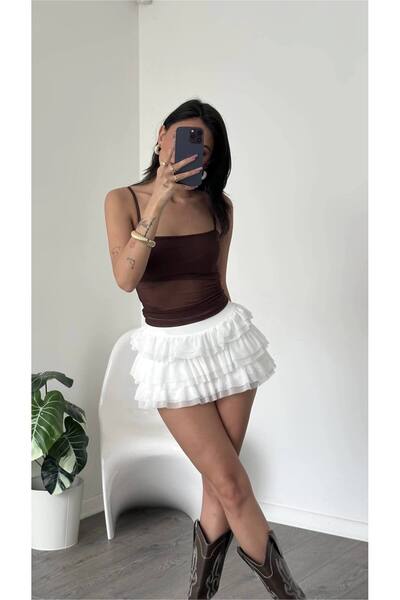 Les Séduisantes c.a. Κοντή φούστα από τούλι με βολάν σε ιδιαίτερο σχέδιο