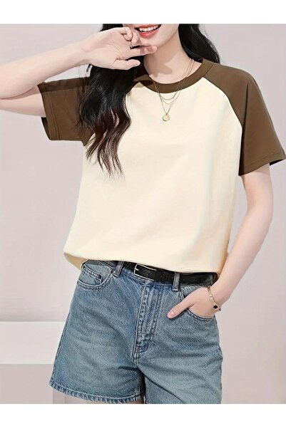 AEMİ Women's Raglan Sleeve Crew Neck T-Shirt