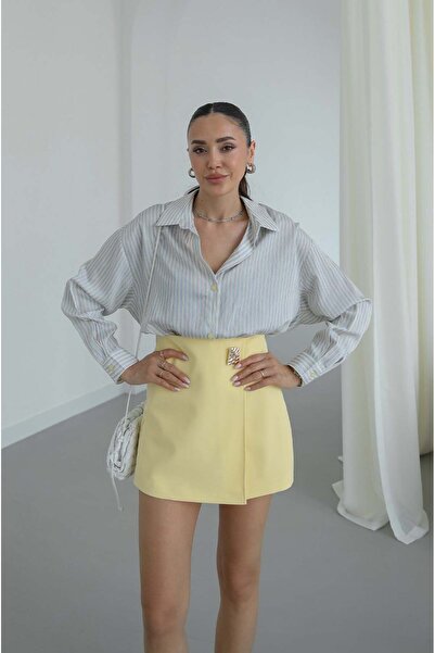 Havoş Μπλε πουκάμισο με διπλές ρίγες σε μεγάλο μέγεθος