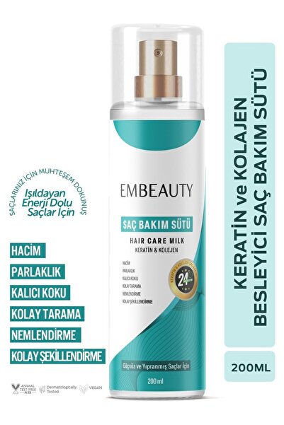 Embeauty Besleyici Keratin Kolajen Saç Bakım Sütü 200 ML