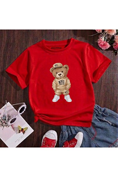 playwear Παιδικό unisex μπλουζάκι Nycc Bear με στάμπα, 100% βαμβακερό, με λαι...