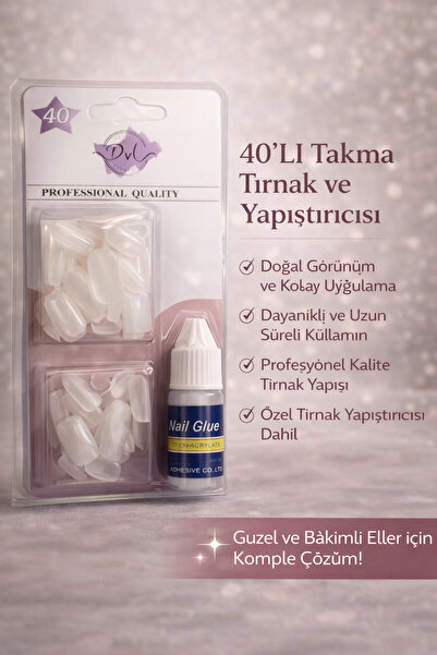 40 lı Takma Tırnak ve Yapıştırıcısı