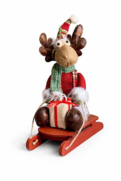 HÜCO BAZAAR Dekoratif Kızaklı Geyik Yılbaşı Christmas Ağaç Süsü Oyuncak Hediy...
