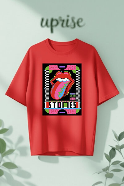 Vordevia Tricou oversize din bumbac cu imprimeu The Rolling Stones