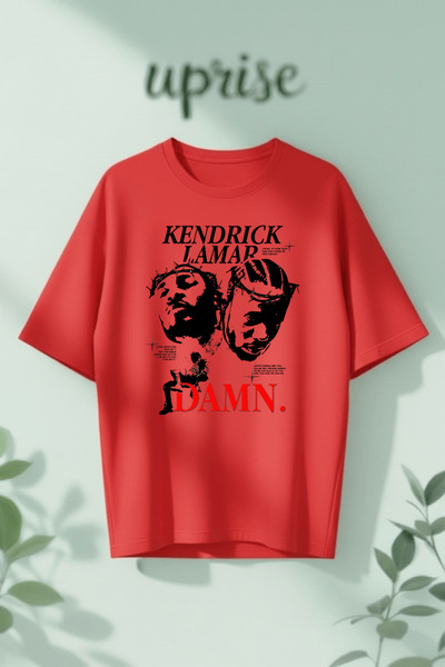 Vordevia Μπλουζάκι Kendrick Lamar από βαμβάκι με στάμπα, σε oversized γραμμή