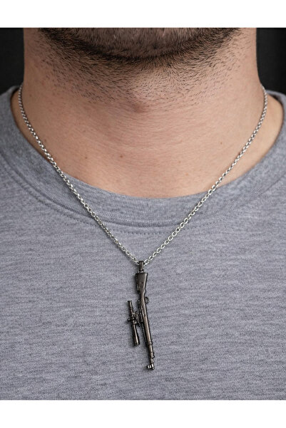 HER ŞEY NOTA www.herseynota.com Silver Color Steel Necklace with Binoculars F...