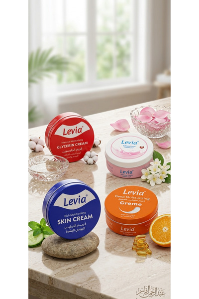 Levia 4اصناف من مجموعة منتجات العناية بالبشرة البرتقالي&الازرق&الجلسرين&كريم ...