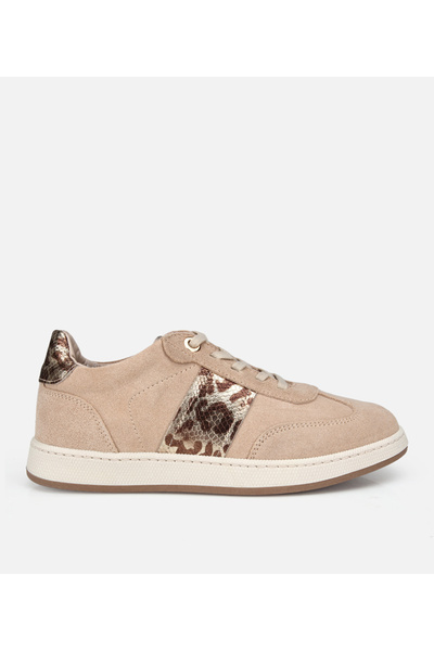 Hotiç Γυναικεία αθλητικά παπούτσια από δέρμα σουέτ σε μπεζ λεοπάρ σχέδιο