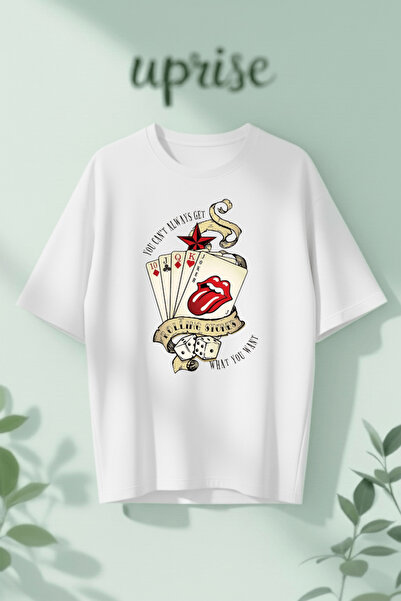 Vordevia Tricou oversize din bumbac cu imprimeu The Rolling Stones