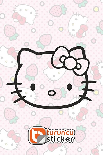 Turuncu Sticker Hello Kitty Sticker Etiket 10x7 cm – Araç – Motor – Laptop - ...