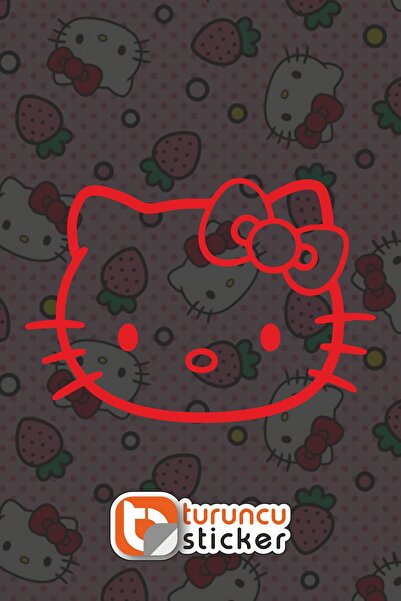 Turuncu Sticker Hello Kitty Sticker Etiket 10x7 cm – Araç – Motor – Laptop - ...