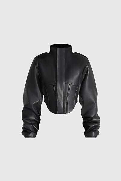 PRİFALDİ Γυναικείο δερμάτινο μπουφάν ZR Biker BLACK