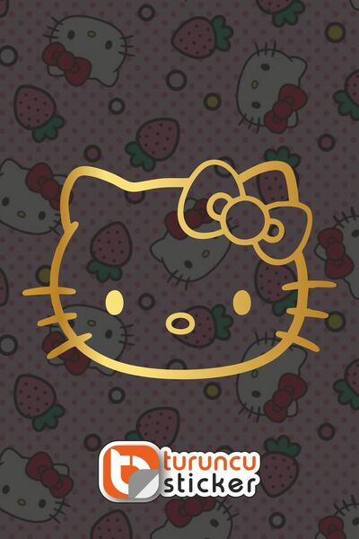 Turuncu Sticker Hello Kitty Sticker Etiket 10x7 cm – Araç – Motor – Laptop - ...
