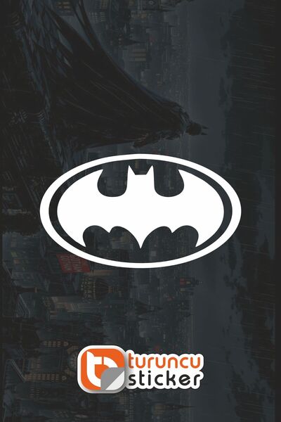 Turuncu Sticker Batman Logo (Bat Logo) Sticker Etiket 8x4,5 cm – Araç – Motor...