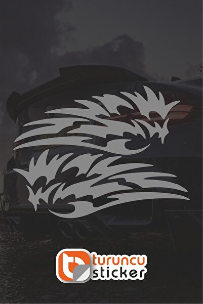 Turuncu Sticker ملصق طقم الأجنحة (يمين-يسار) مقاس 17x7 سم - ملصق للسيارة - ال...