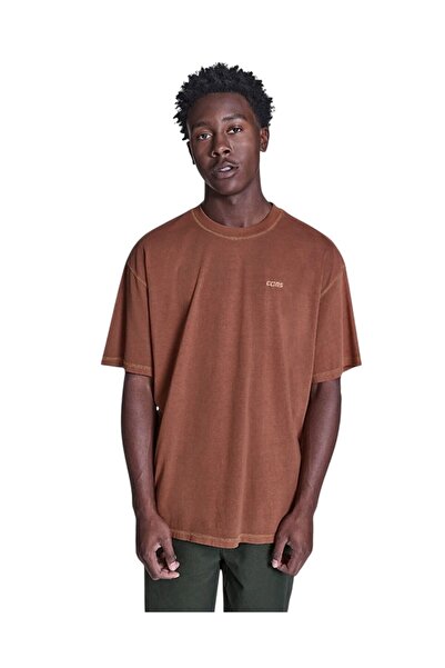 Converse Ανδρικό μπλουζάκι καφέ χρώματος Cons Ss Tee Cvm6k034-qd3
