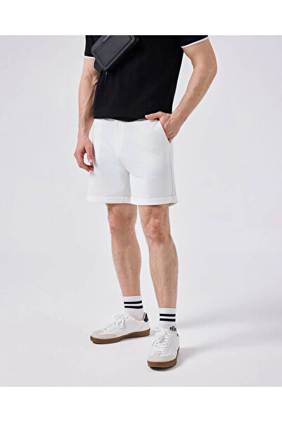 Ellesse Ανδρικό σορτς από χτενισμένο βαμβάκι σε λευκό χρώμα 6Sm4014