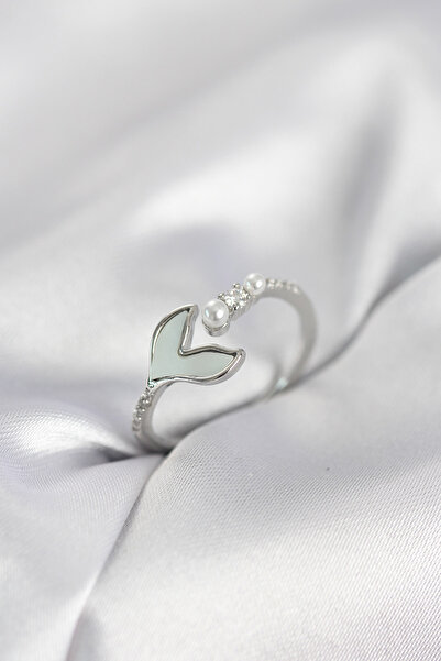 Nehir Stylish Silver Color Fish Tail Model Women's Ring Teachers Mothers Vale...