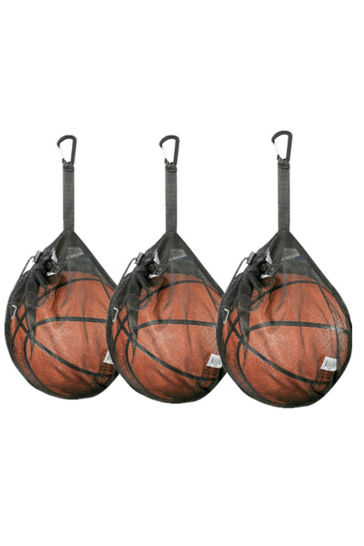choice2 Black-3pcs Portable Drawstring Basketball Backpack Mesh Bag Football ...