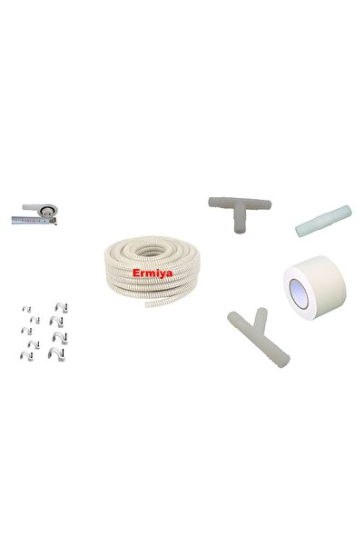 Ermiya Klima 10 Mt Hortum Tahliye Drenaj +Ek-Y-T-Pipo-10 Ad Çivi Kroşe -Yapış...