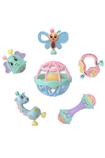 RCO Set Jucarii Zornaitoare cu forme inovatoare, texturi diferite, pastel, 6 ...