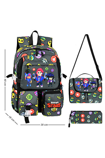 Niss Store Kore Kawaii Brawl Stars Temalı Erkek Çocuk İlkokul Çantası Termal ...