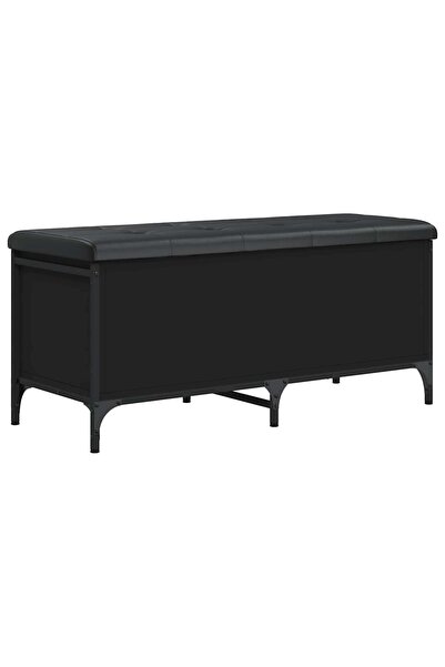 vidaxl Bancă de depozitare, negru, 102x42x45 cm, lemn prelucrat
