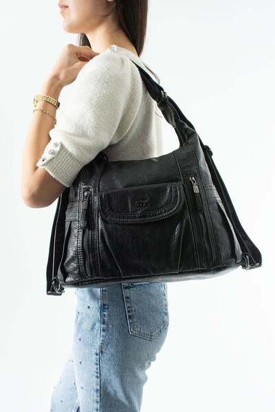 571 Collections Çanta Washed Leather, Multifunctional Backpack and Shoulder B...