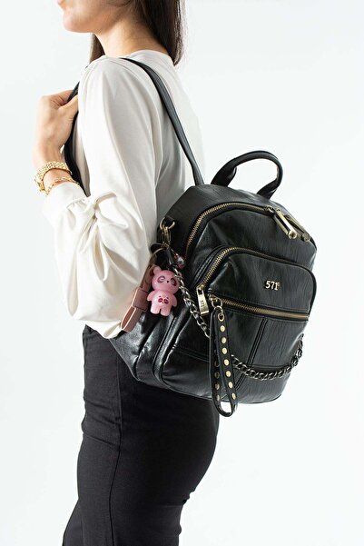 571 Collections Çanta Washed Leather, Multi-Compartment, Backpack (Casual, Tr...