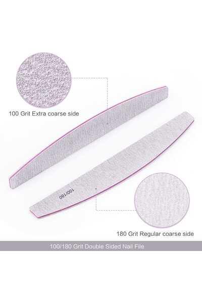 Starthi مبرد أظافر احترافي مزدوج الجوانب، 10 قطع (100/180 جريت)، أدوات العناي...