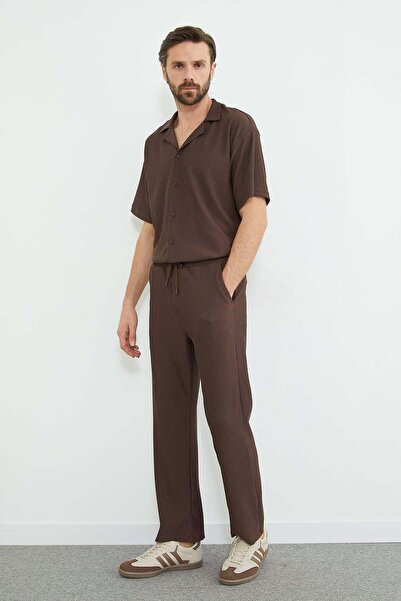 Fulla Moda Elastic Waist Ribbed Pocket Trousers