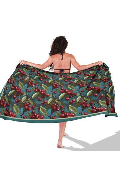 618 CONCEPT Cherry Pattern Transparent Pareo (95X145)