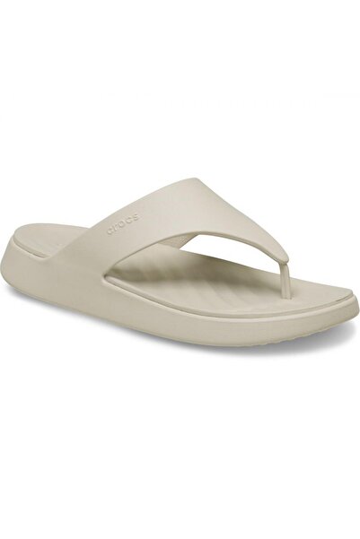 Crocs 212018 Getaway Triangle Flip Krem Unisex Παντόφλες